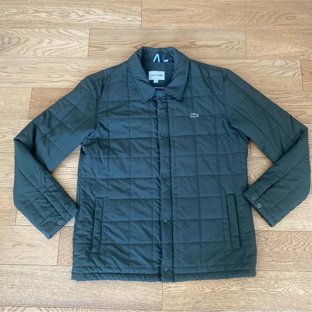 Lacoste Quilted Nylon Lightweight Shirt Jacket Bomber French Tennis Logo